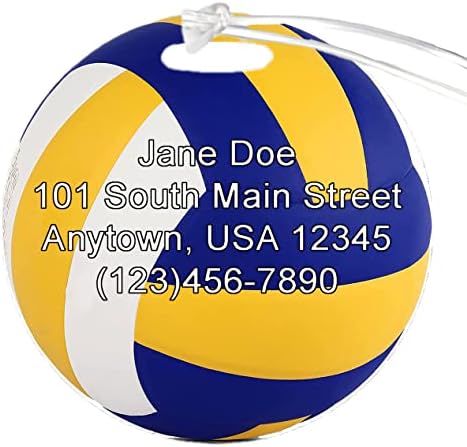 Volleyball vera personalizável 4 polegadas reforçado tag de bagagem plástica Adicione qualquer número ou qualquer nome