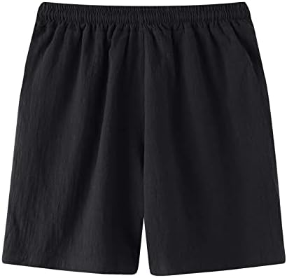 Shorts de linho de algodão meymia masculino, 2023 Summer Men Men casual Color Solid Lace-up Caminhadas ao ar livre