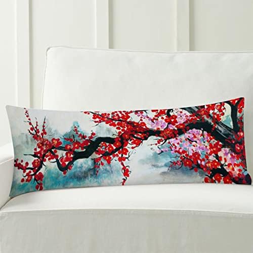 Capas de travesseiros corporais 20x54 polegadas japonesas Sakura Flor Bedding Decorativa Protetor de travesseiro de corpo