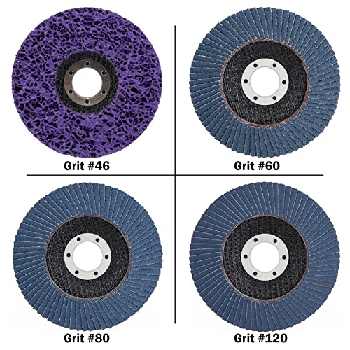 Yaluso Zirconia Flap discos de 4,5 polegadas 120 Grit, T29 Grinder Retinging Abrasive Wheels Landing Wheels Tipo #29, 4-1/2 x 7/8, 20 pacote