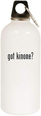 Os produtos de molandra têm Kinone? - 20 onças de aço inoxidável garrafa de água branca com mosquetão, branco