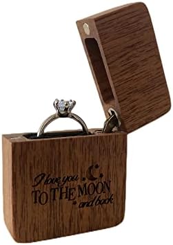 Caixa de anel de madeira de forma mais clara Molchagar para o Dia dos Namorados, propostas, caixa de portador de madeira