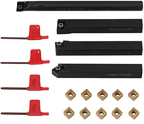 ACOFUNS 4PCS 12mm Torno de torno de torno de torneamento Turnion Tool Tool com 10pcs CCMT09T304 Inserções de carboneto e chave