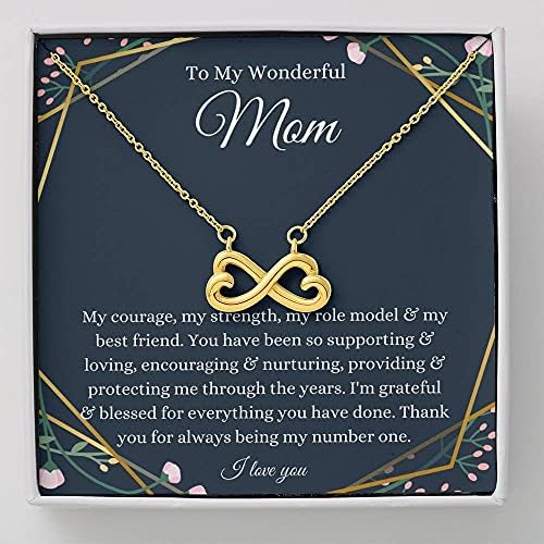 Jóias de cartão de mensagem, colar artesanal- Presente personalizado Infinity Hearts, para minha maravilhosa mãe presente, presente