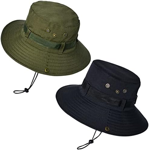 JTJFIT 2 peças Boonie Sun Hat Cap com proteção UV para caminhadas de praia Camping para homens mulheres