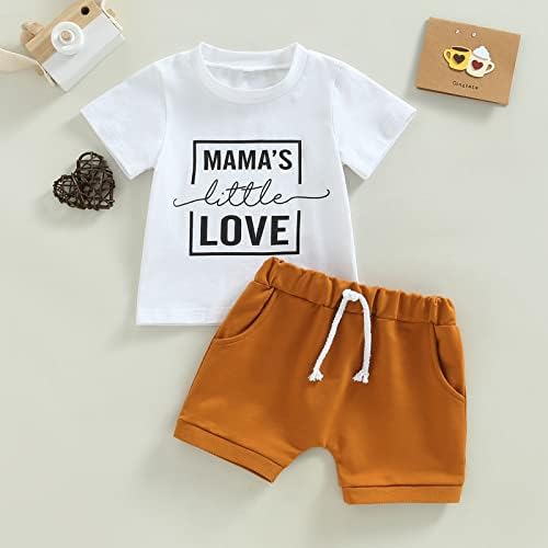 Gueuusu criança bebê menino roupas de verão letra de manga curta Camiseta Camiseta Tops casual shorts infantis de 2pcs Conjunto