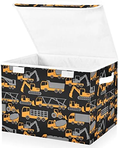Caixa de armazenamento dobrável de transporte pesado KRAFIG Cestas de recipientes de lixeiras organizadoras de cubos grandes com