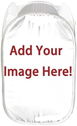 Hampers personalizados de cesta de lavanderia de Frestree para lavanderia Adicione sua foto/nome/texto Torno de roupas sujas personalizadas