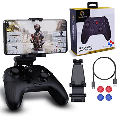 Controlador Bluetooth Progamr para jogos - Controlador de telefone Bluetooth recarregável com clipe de telefone destacável, controlador