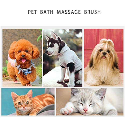 Escova de shampoo de silicone para cães, escova de banho de cachorro fácil de limpar e escovar de massagem suave para