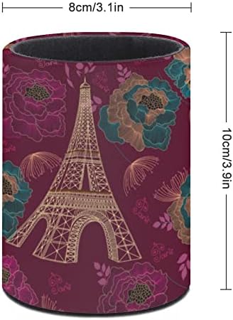 Eiffel Tower Paris Pen Pen Pen Told Copo para organizador de mesa Cup de copo de escova de maquiagem para o escritório