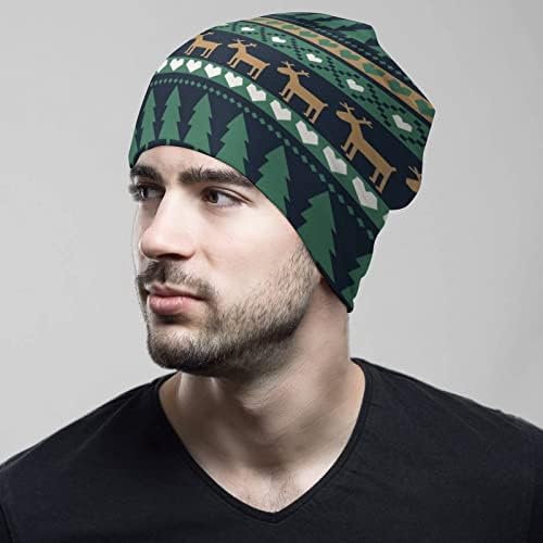 Baikutouan estilo escandinavo natal natal norma de natal hats de gorro para homens para homens com desenhos Capinho do crânio