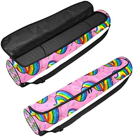 Rainbow Poop Poo Pink Yoga Mat Carrier Bag com Saco de Mat Bag de Mat Bag de Mat Bag