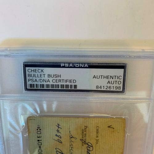 Bullet Rara Joe Bush assinou verificação PSA DNA CoA New York Yankees 1918 Red Sox - MLB Cut Signature