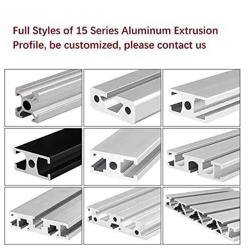 MSSOOMM 10 PACK 1515 Comprimento do perfil de extrusão de alumínio 75,59 polegadas / 1920mm preto, 15 x 15mm 15 Série T tipo T S-slot T-slot European Standard Extrusions Perfis de extrusões anodizadas linear linear Lucro para CNC