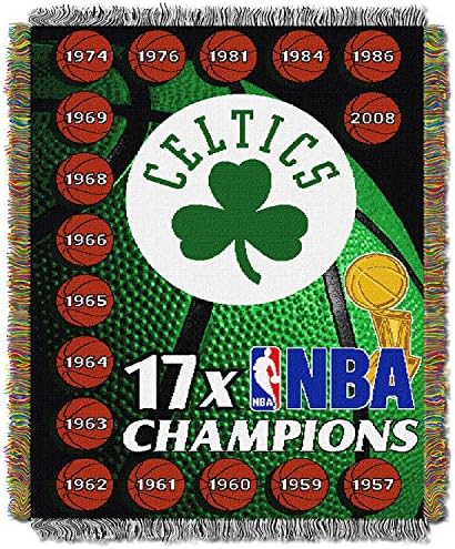 Oficialmente licenciado NBA comemorativo Tapestry Tapestry Throw Planta, Multi Color, 48 x 60