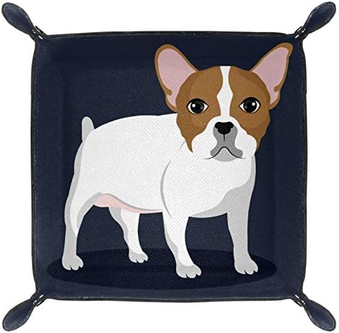 Lyetny Bulldog Organizer Bandejas de armazenamento Caixa de cabeceira Bandeja de desktop Caddy Alterar carteira de