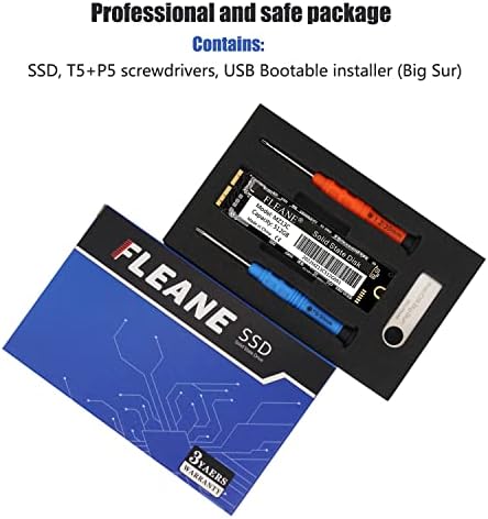 FLEANE MZ13C 2TB PCIE3.0X4 NVME SSD para MacBook Pro A1398 A1502, MacBook Air A1465 A1466, IMAC A1419 A1418, Mac Pro