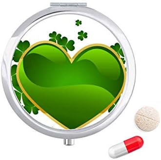 CLOVER CORAÇÃO Irlanda St.Patrick's Pill Case Pocket Medicine Storage Dispensador de contêineres