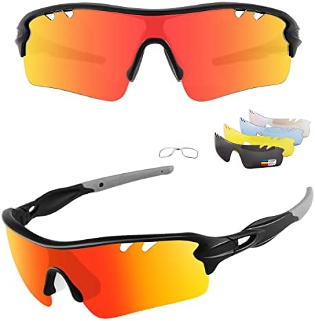Óculos de sol esportivos polarizados ukoly com 3 lentes intercambiáveis, óculos de ciclismo masculino, óculos de sol de