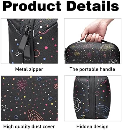 Galaxy Black Electronics Organizer, Saco de armazenamento de cabo de cabo à prova d'água para viagens em casa, acessórios eletrônicos