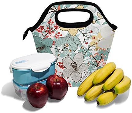 Lancheira VIPSK Lunhana colorida para a aquarela Morning Glory Box, Bolsas de almoço à prova d'água ao ar livre