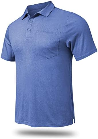 Meetyoo Quarter Zip Pullover Men, Golf de camisa de pólo de manga longa, 1/4 de proteção solar de 1/4 de seca upf 50+