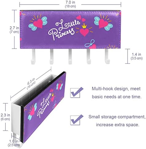 Princess Purple Rack Organizer com 5 ganchos de parede banheiro de banheiro prateleira prateleira de armazenamento multifuncional