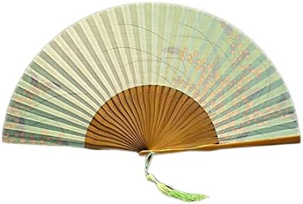 Fã do ventilador de papel Fã dobrável ventilador chinês Hand segura ventiladores dobráveis ​​com uma manga de tecido Flores chinesas estilo vintage Silk Hand dobring Fan dobring Hand Fan Japanese Fan
