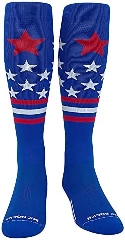 MK Socks USA Flag da marinha White Red Stars & Stripes Knee-Alter Long Sports Socks
