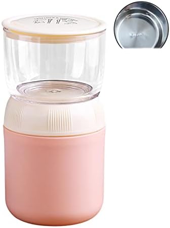 Recipientes de iogurte de aço inoxidável Petsola recipientes de aveia portáteis para adultos de laticínios, rosa, 18,5cmx10cm
