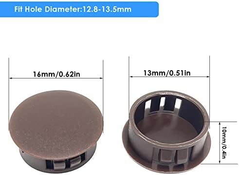 Plugues de orifício de plástico de 50pcs, cor de café, mobiliário de tampa final da cadeira em plugues de orifício de travamento
