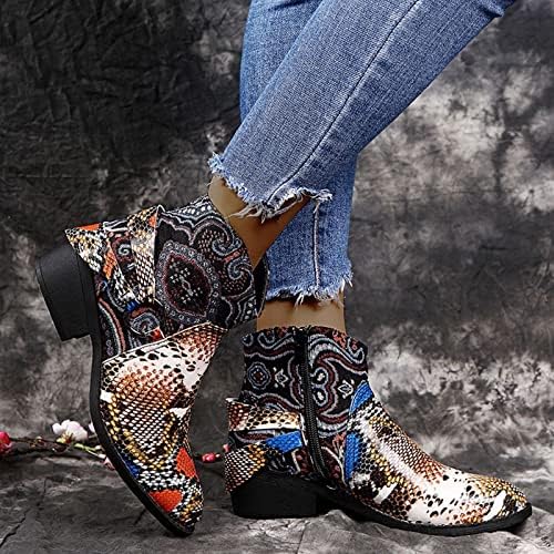 Mulheres Botas de caminhada largura largura retro bordado sapatos de bordado grossa sapatos de bota de bota boots