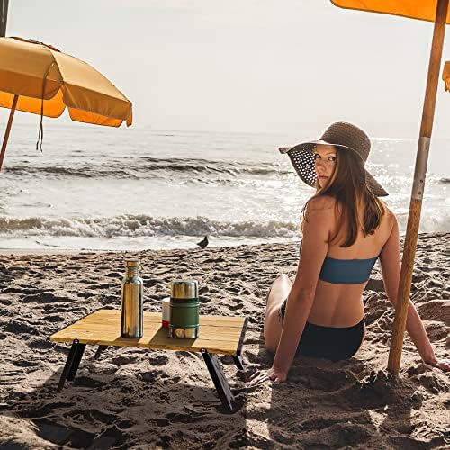 Mesa de praia dobrável Alumínio ultraleve, mini mesa de acampamento dobrável para mochila para caminhadas ao ar livre de piquenique,