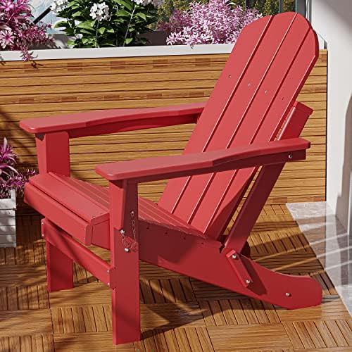 WUTUTUEE Adirondack Cadeira Resistente ao clima Dobrando Adirondack Cadeira de pátio ao ar livre Adirondack Fire Pit Cadeir