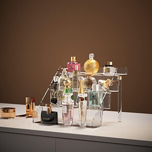 Sezanrpt Clear Acrílico Risers Stand Stand Stand de 2, suporte para organizador de perfumes e armazenamento, suporte de