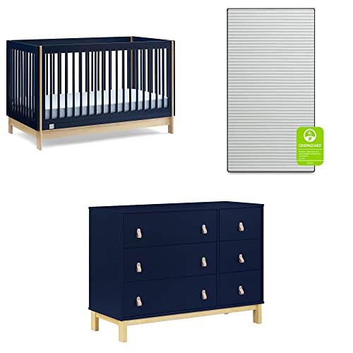 BabyGap by Delta Children Tate 4-in-1 Convertível Berço Truesleep Crib e Criando Crescente de 6 gavetas Legacy Legacy com puxadores