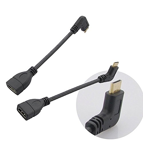Seadream 6 15 cm de alta velocidade 90 graus Mini HDMI Macho de tom de direita para HDMI Conector de adaptador feminino