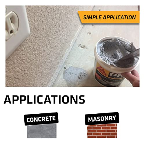Sikacryl Ready Mix Concrete Patch, cinza. Um patch texturizado pronto para uso para reparos e rachaduras em concreto e alvenaria, 1 qt
