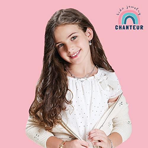 Brincos hipoalergênicos do Chanteur para meninas | Brincos de argola do coração da alavanca para meninas | Brincos de menina | Brincos de namorados cardíacos para meninas | Brincos para meninas adolescentes | Brincos para mulheres | Brincos de crianças