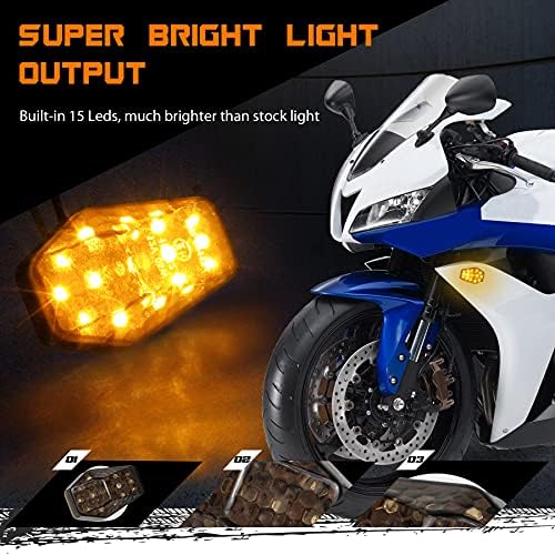 Quasco LED MONTAGEM MONTAGEM SINAIS DE TURNA DE MOTORENTE UNIVERSAL 12V BLINKERS LENS SMOKED COMPATÍVEL COM BICIMENTAÇÃO