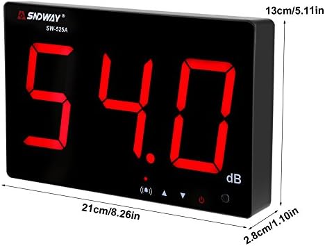 9,6 '' Som nível de testador, 30 ~ 130dB Testador de medidores de nível de som, parede de tela LCD de tela grande,