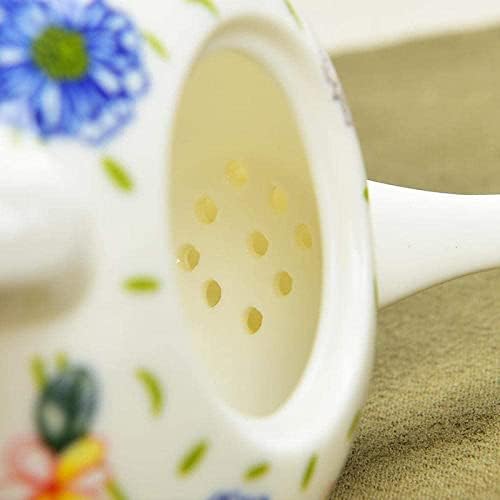 Bule com filtro de porcelana azul cerâmica e porcelana branca bule requintado de chá de chá vazio conjunto de chá de chá de chá de chá