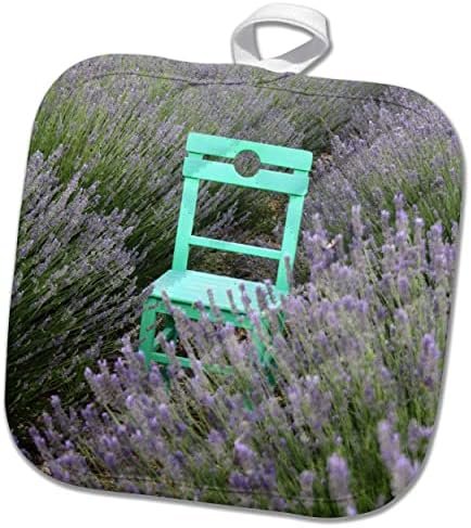 Cadeira verde 3drose em uma fotografia de campo de lavanda - Potholders