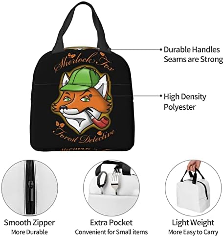 Korrbo Cute Anime Foxes Saco de lanchonete isolada reutilizável lancheira portátil recipiente para meninos trabalho de escritório Mantenha comida fresca ao ar livre praia de piquenique