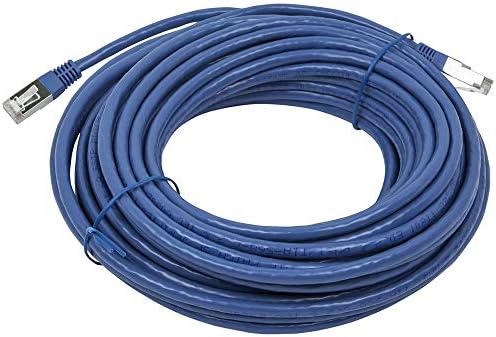 MONOPRICE CAT6A Ethernet Patch Cabo - 50 pés - azul | ZeroBoot, RJ45, encalhado, 550MHz, STP, fio de cobre nua puro, 10g, 26AWG - Entegrade