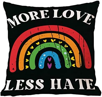 LGBTQ Rainbow Gay Lesbian Orgulho Presupa Capa de Almofada Mais Amor Menos Caso de Caso de Caso de Caso de Caso de Caso de Caso de Caso dos Namorados Decoriva Decoriva Decoriva Decoração de Casa Para Sofá Quarto 22x22in
