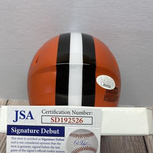 Cleveland Browns Greg Newsome II assinou Speed ​​Mini Capacete JSA CoA !!! - Capacetes NFL autografados