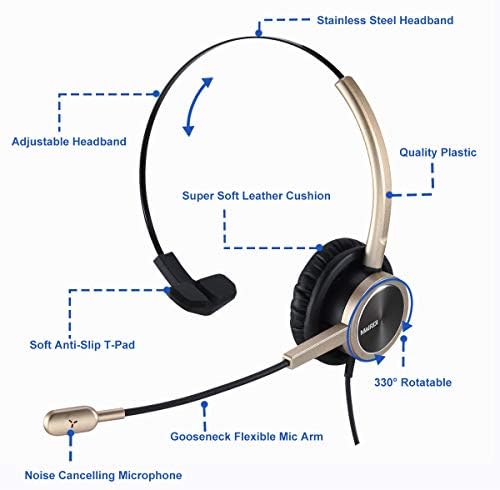 Fone de ouvido USB mairdi com cancelamento de ruído de microfone para o zoom de equipes, fone de ouvido para PC com microfone para laptop