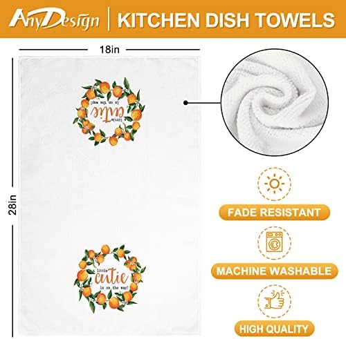 AnyDesign Orange Kitchen Discution Toalha 18 x 28 polegadas Cutinha pequena Tangerina pano de prato aquarela Decoração de frutas